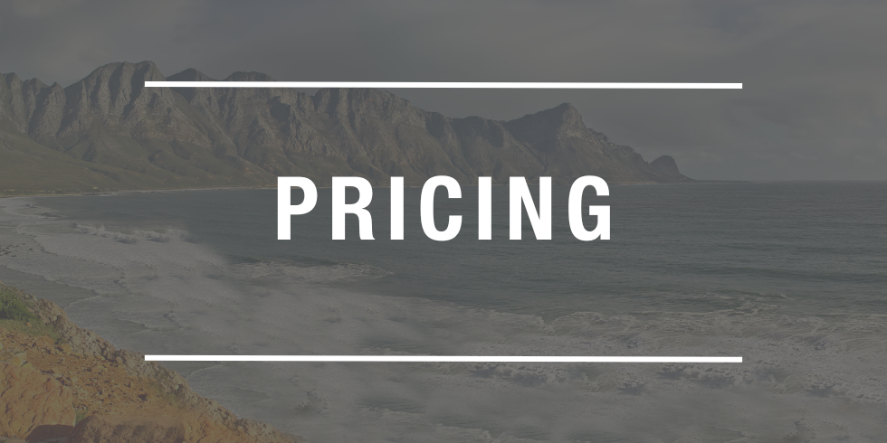 Pricing written on ocean background